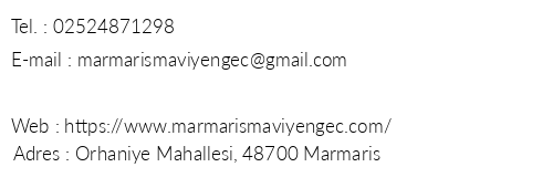 Mavi Yenge Bungalov & Butik Otel telefon numaralar, faks, e-mail, posta adresi ve iletiim bilgileri